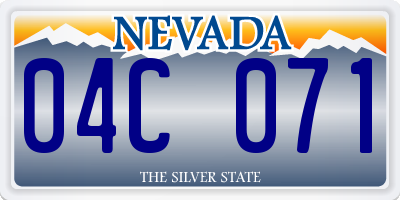 NV license plate 04C071