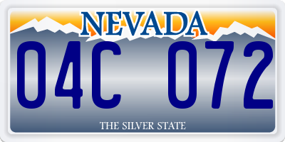 NV license plate 04C072