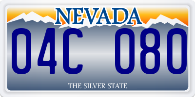 NV license plate 04C080