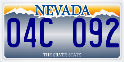 NV license plate 04C092