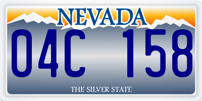NV license plate 04C158