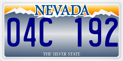 NV license plate 04C192