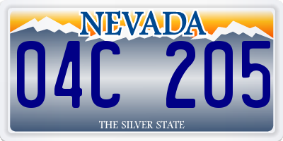 NV license plate 04C205