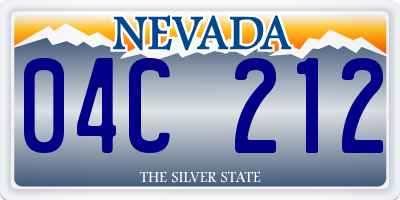 NV license plate 04C212
