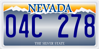 NV license plate 04C278