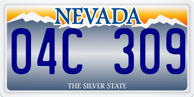 NV license plate 04C309