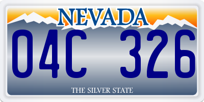 NV license plate 04C326