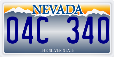 NV license plate 04C340
