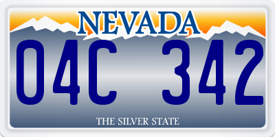 NV license plate 04C342