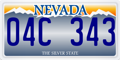 NV license plate 04C343