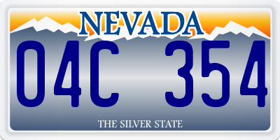 NV license plate 04C354