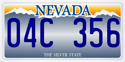NV license plate 04C356