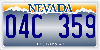 NV license plate 04C359