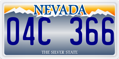 NV license plate 04C366