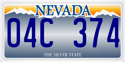 NV license plate 04C374