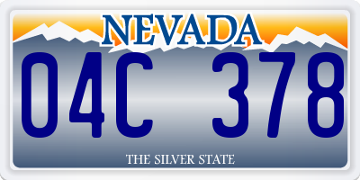 NV license plate 04C378