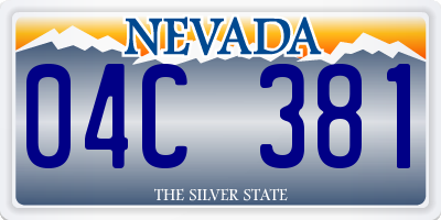 NV license plate 04C381