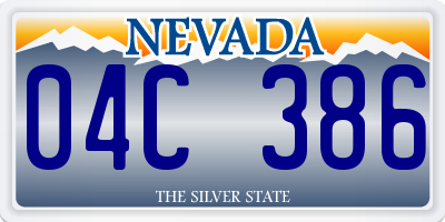 NV license plate 04C386