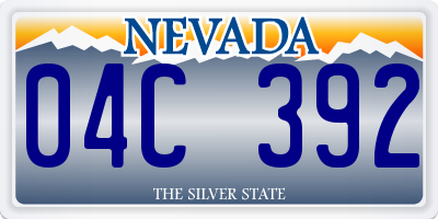 NV license plate 04C392