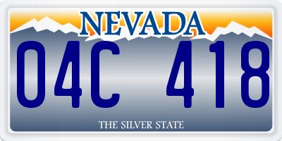 NV license plate 04C418