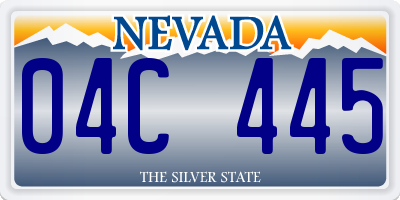 NV license plate 04C445