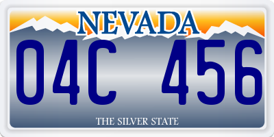 NV license plate 04C456