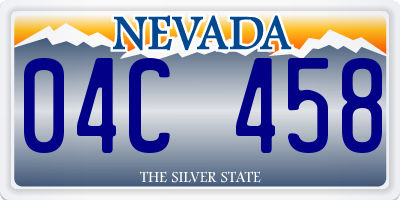 NV license plate 04C458