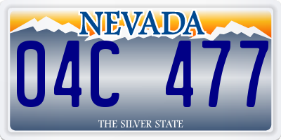 NV license plate 04C477