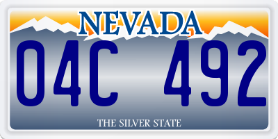 NV license plate 04C492