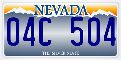 NV license plate 04C504