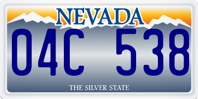 NV license plate 04C538