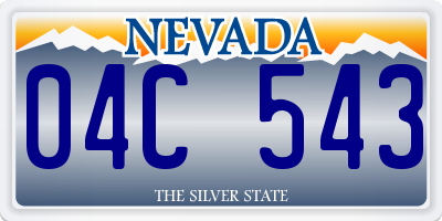 NV license plate 04C543