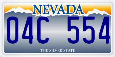 NV license plate 04C554