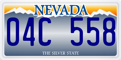 NV license plate 04C558