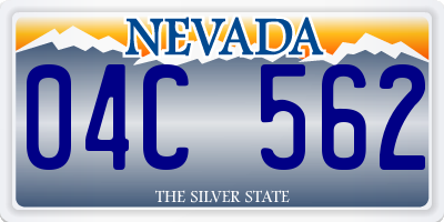 NV license plate 04C562