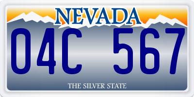 NV license plate 04C567