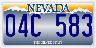 NV license plate 04C583