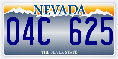 NV license plate 04C625