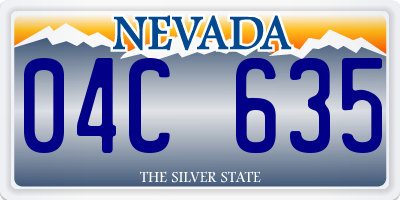 NV license plate 04C635