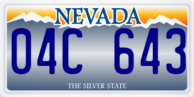 NV license plate 04C643