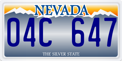 NV license plate 04C647