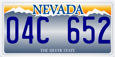 NV license plate 04C652