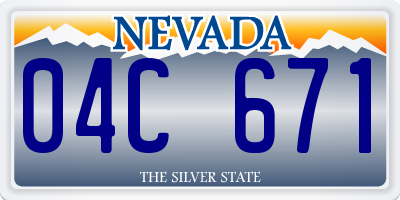 NV license plate 04C671