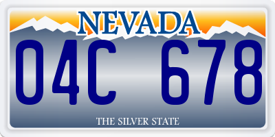 NV license plate 04C678