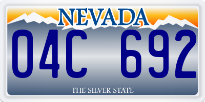 NV license plate 04C692