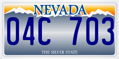 NV license plate 04C703