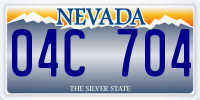 NV license plate 04C704