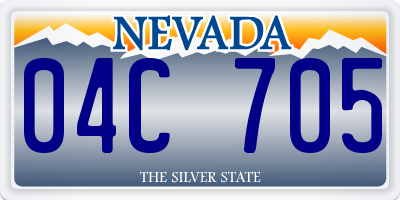 NV license plate 04C705