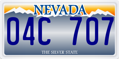NV license plate 04C707