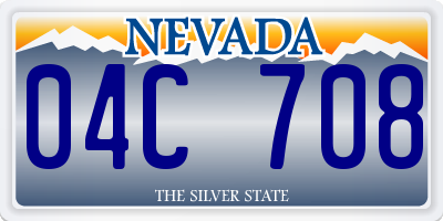 NV license plate 04C708